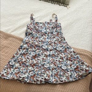 Abercrombie Brown and Blue Floral Dress